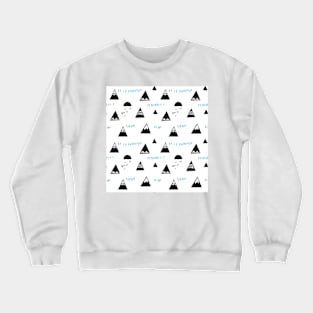 In naive style. Mountains and birds. Crewneck Sweatshirt